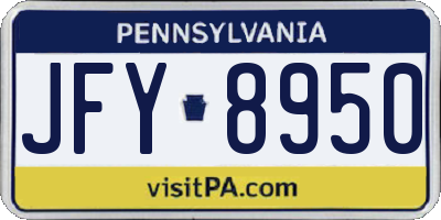 PA license plate JFY8950