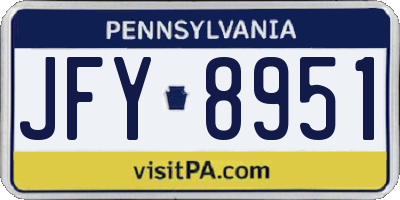 PA license plate JFY8951