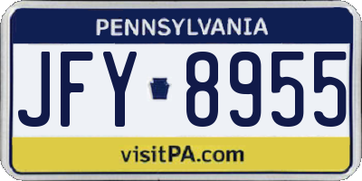 PA license plate JFY8955