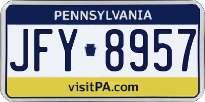PA license plate JFY8957