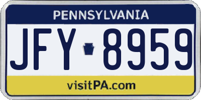 PA license plate JFY8959