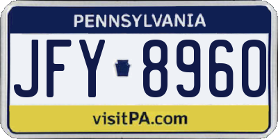 PA license plate JFY8960