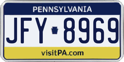 PA license plate JFY8969