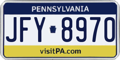 PA license plate JFY8970