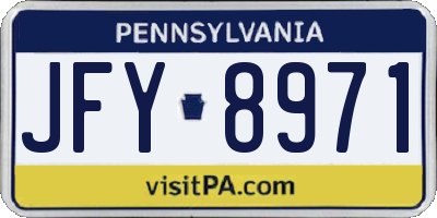 PA license plate JFY8971