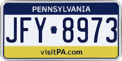 PA license plate JFY8973