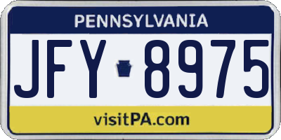 PA license plate JFY8975
