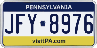 PA license plate JFY8976