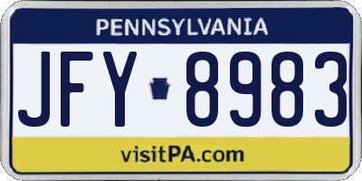 PA license plate JFY8983