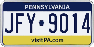 PA license plate JFY9014
