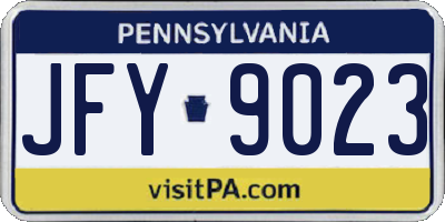 PA license plate JFY9023