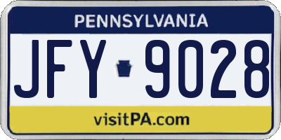 PA license plate JFY9028