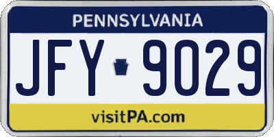 PA license plate JFY9029