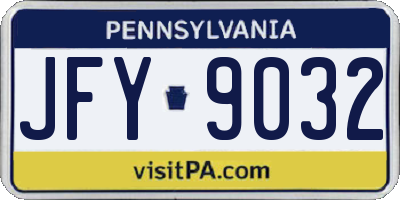 PA license plate JFY9032