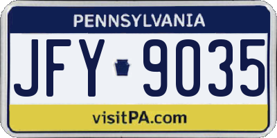 PA license plate JFY9035