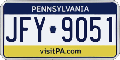 PA license plate JFY9051