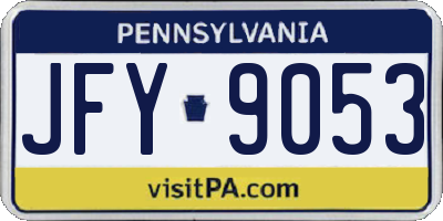 PA license plate JFY9053