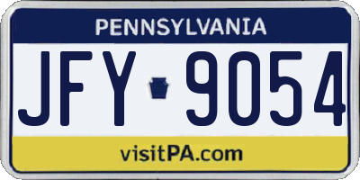 PA license plate JFY9054
