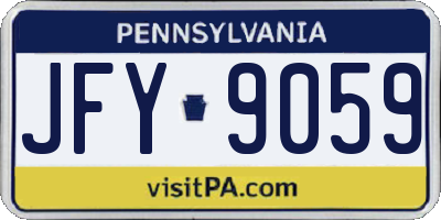 PA license plate JFY9059