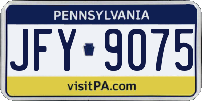 PA license plate JFY9075