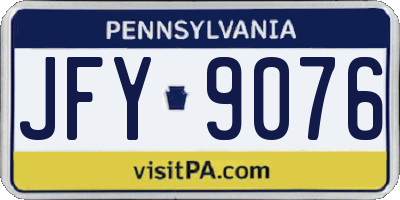 PA license plate JFY9076