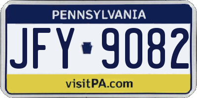 PA license plate JFY9082