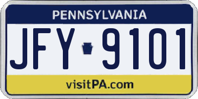 PA license plate JFY9101
