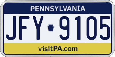 PA license plate JFY9105