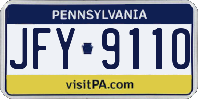 PA license plate JFY9110