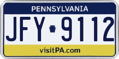 PA license plate JFY9112