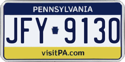 PA license plate JFY9130