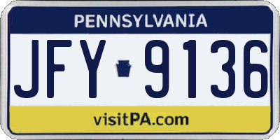 PA license plate JFY9136