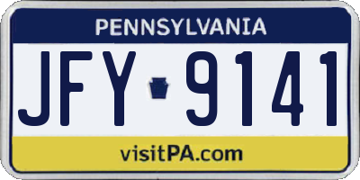 PA license plate JFY9141