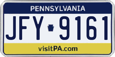 PA license plate JFY9161