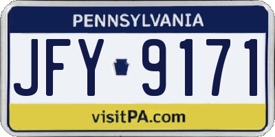 PA license plate JFY9171