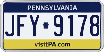 PA license plate JFY9178