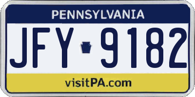 PA license plate JFY9182