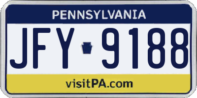 PA license plate JFY9188