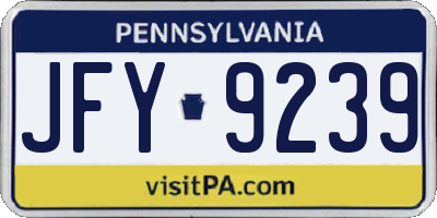 PA license plate JFY9239