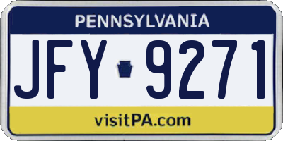 PA license plate JFY9271