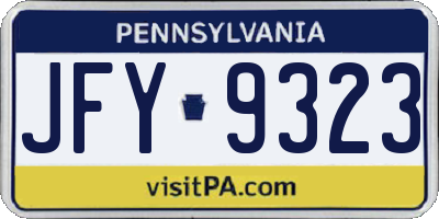 PA license plate JFY9323