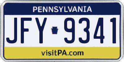PA license plate JFY9341