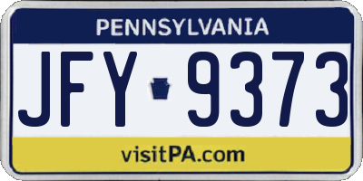 PA license plate JFY9373