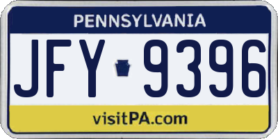PA license plate JFY9396