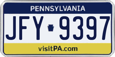 PA license plate JFY9397