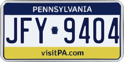 PA license plate JFY9404