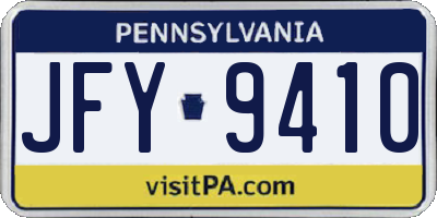PA license plate JFY9410