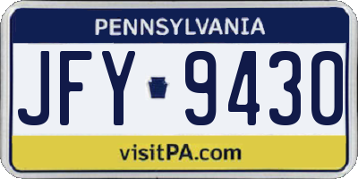 PA license plate JFY9430