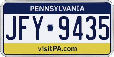 PA license plate JFY9435