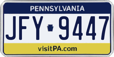 PA license plate JFY9447
